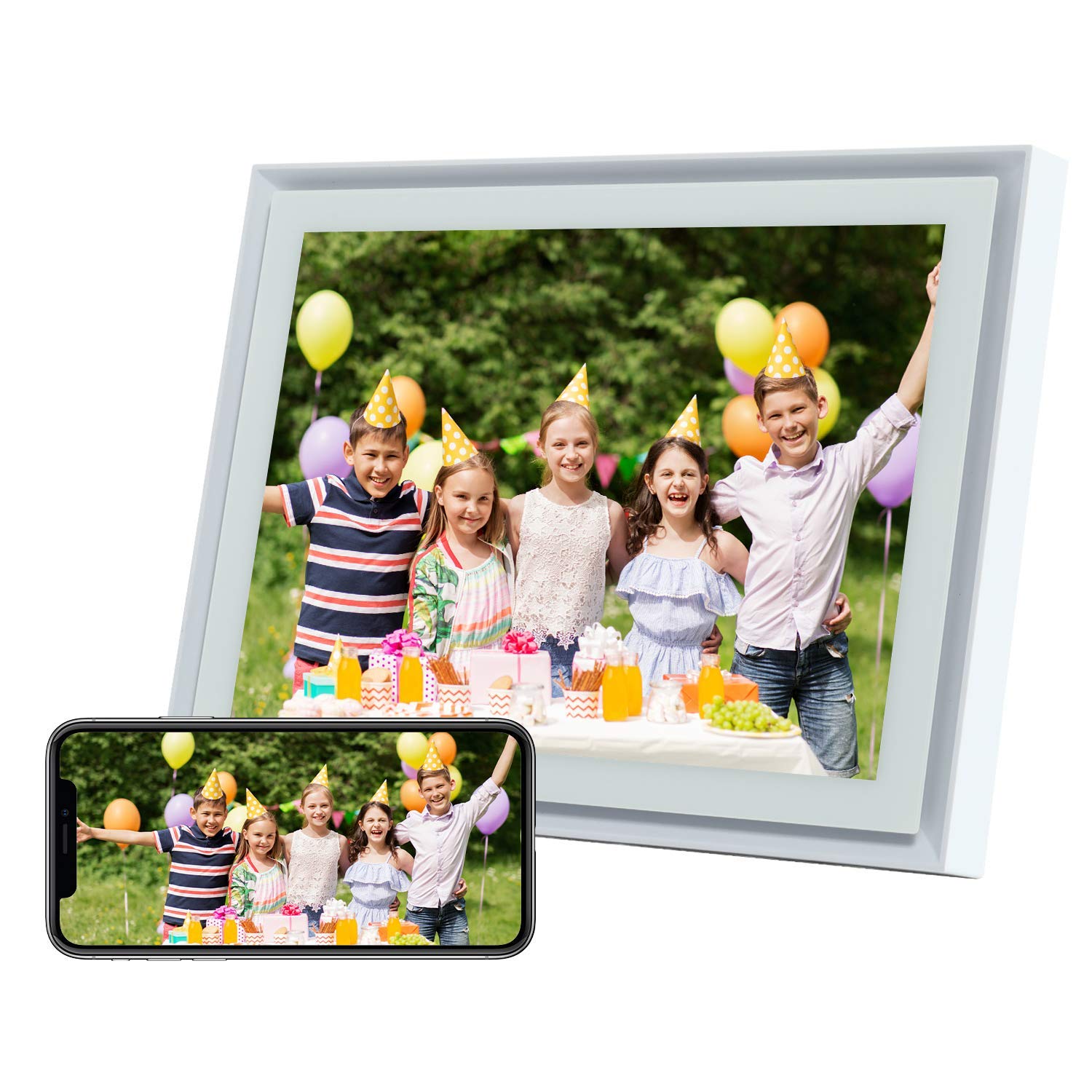 AEEZO Digital Picture Frame WLAN, 10.1 Inches Digital Photo Frame Built in 32GB Memory,1280 x 800 IPS Touchscreen Electronic Photo Frame,Automatic Rotation, Easy Setup and Share Photos or Videos