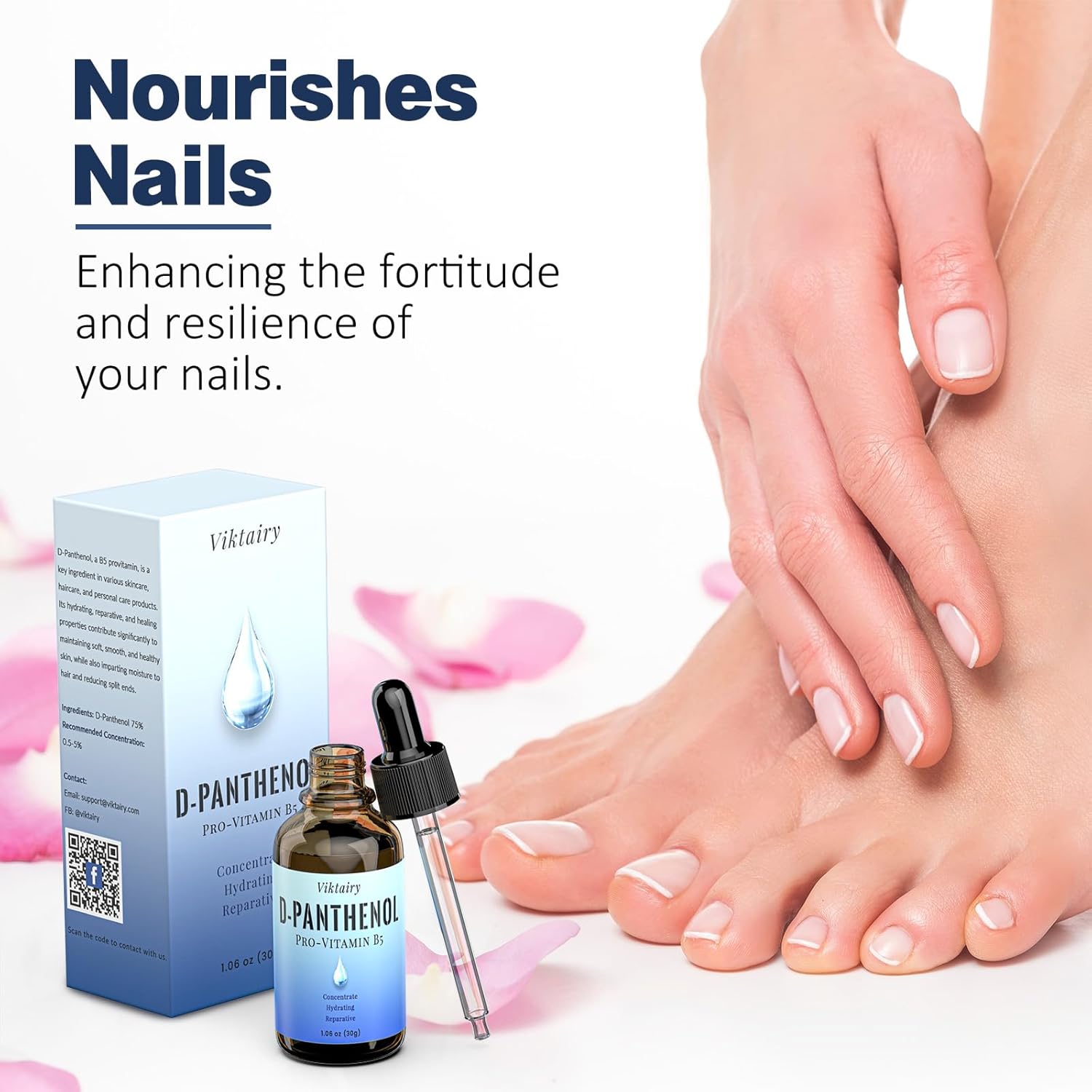 Viktairy D-Panthenol Liquid (1oz, 30g), Concentrate Pro-vitamin B5 Raw Active Ingredient for Skin Hydration, Cosmetic Grade Dexpanthenol for DIY Face, Hair, Nails and Skincare Serum, Moisture Cream