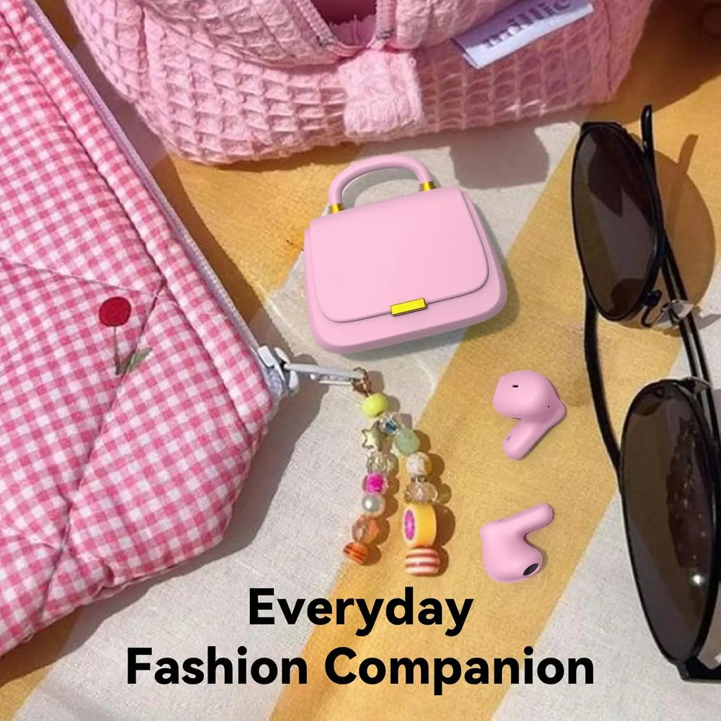 True Wireless Earbuds,Bluetooth In-Ear headphones,13mm Drivers deliver Premium Sound,22H Playtime,Unique Mini Handbag Charging Case with Pearl Crossbody Chain,Perfect for Fashion-Forward Women,Teens