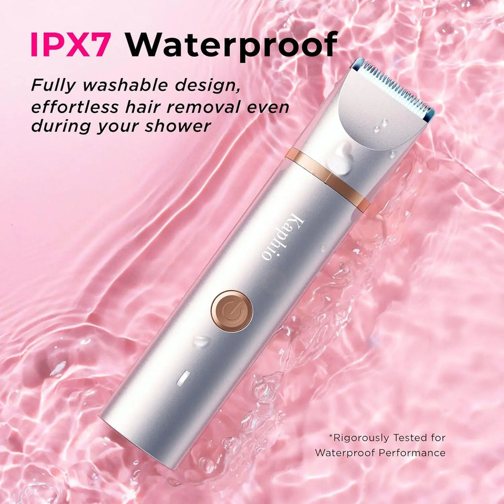 Bikini Trimmer for Women Pubic Hair: 2 in 1 Electric Razors for Women - Rechargeable Electric Shaver - IPX7 Waterproof Bikini Shaver for Travel & Shower Use in Summer (Rose Gold)