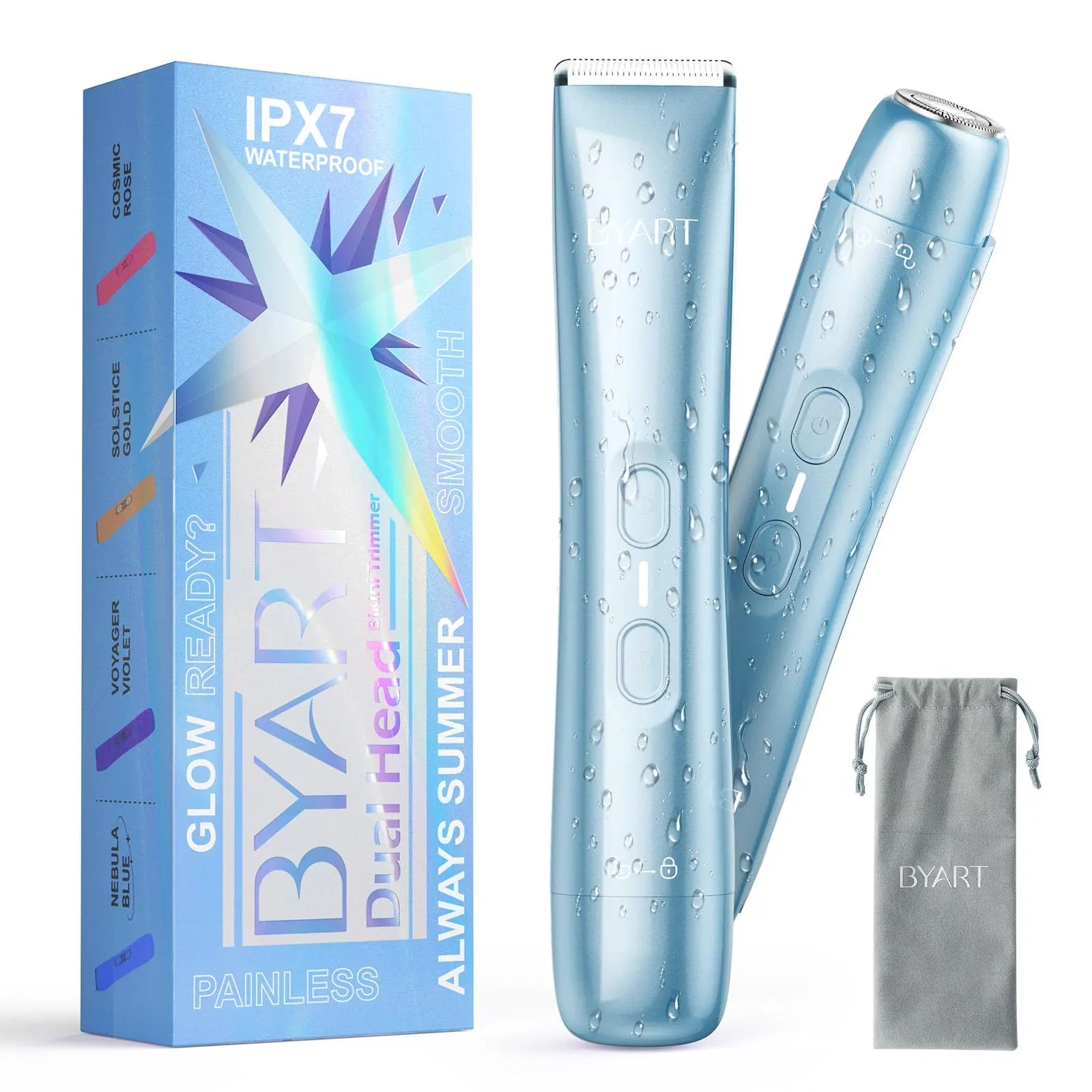 Pubic Hair Trimmer for Women – Electric Razor for Private Area & Sensitive Skin, Cordless Rechargeable Lady Shaver for Intimate Grooming – Smooth, No-Irritation, Rechargeable, IPX7 Waterproof (Gold)