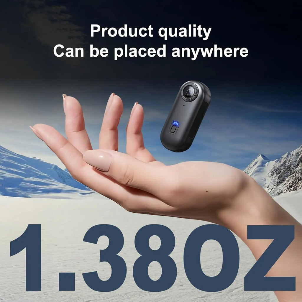 4K Thumb Action Camera | 128G Sports Camera for POV Photoshooting: Waterproof Sports Camera The Size of a Thumb Suitable for Running Cycling Swimming Hiking Adventure Etc (White)