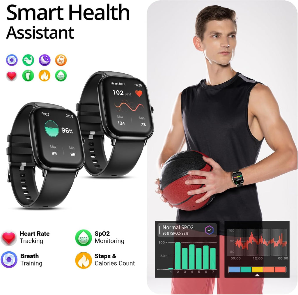 Fire-Boltt Ninja Call Pro Max 51.05mm (2.01 inch) Display Smart Watch, Bluetooth Calling, 120+ Sports Modes, Health Suite, Voice Assistance (Black)