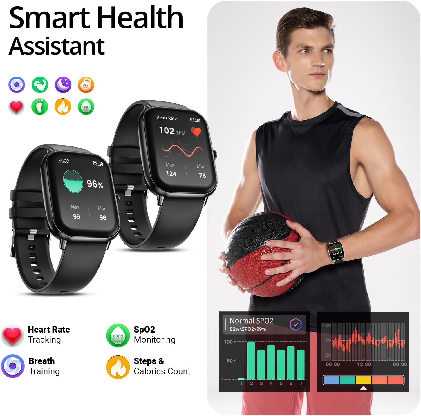 Fire-Boltt Ninja Call Pro Max 51.05mm (2.01 inch) Display Smart Watch, Bluetooth Calling, 120+ Sports Modes, Health Suite, Voice Assistance (Black)