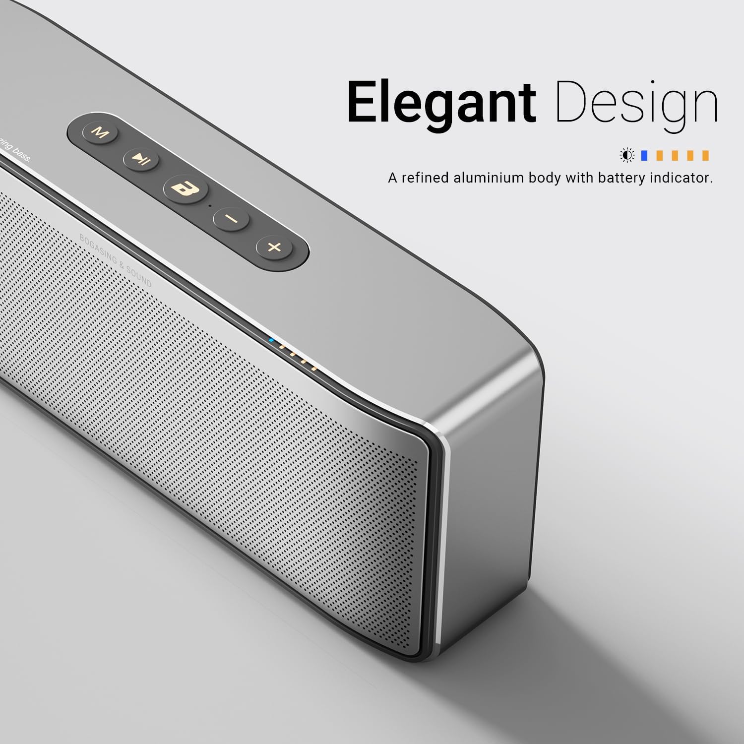 BOGASING S8 Pro Max Bluetooth Speaker, 3-Channel Audio with Lifelike Stereo Sound & Punchy Bass, EQ, DSP Technology, TF-Card, AUX, Built-in Mic, Wireless Portable Speakers for Home, Office (Silver)