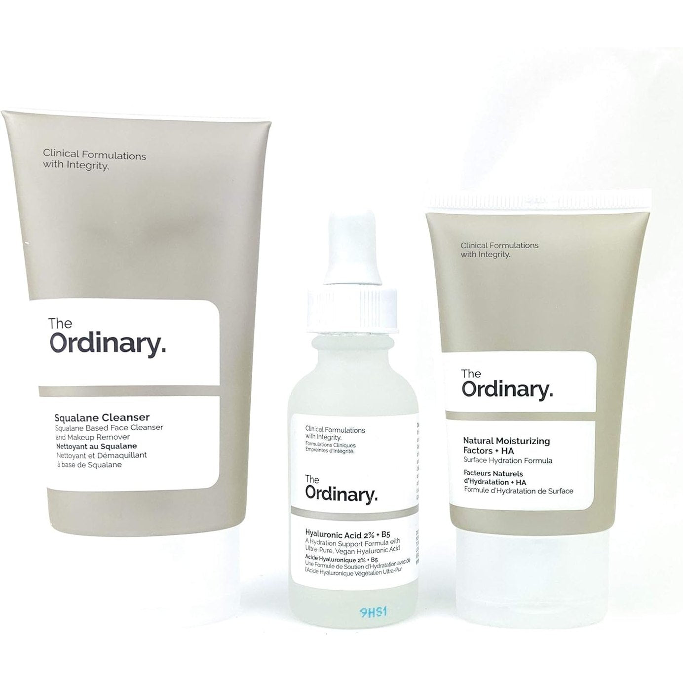The Daily Set.Three Hydrating Formulas. Squalane cleanser(50ml)&The Ordinary Hyaluronic Acid 2% + B5 face serum (30ML)&Natural Moisturizing factors+HA (30ml) Skincare