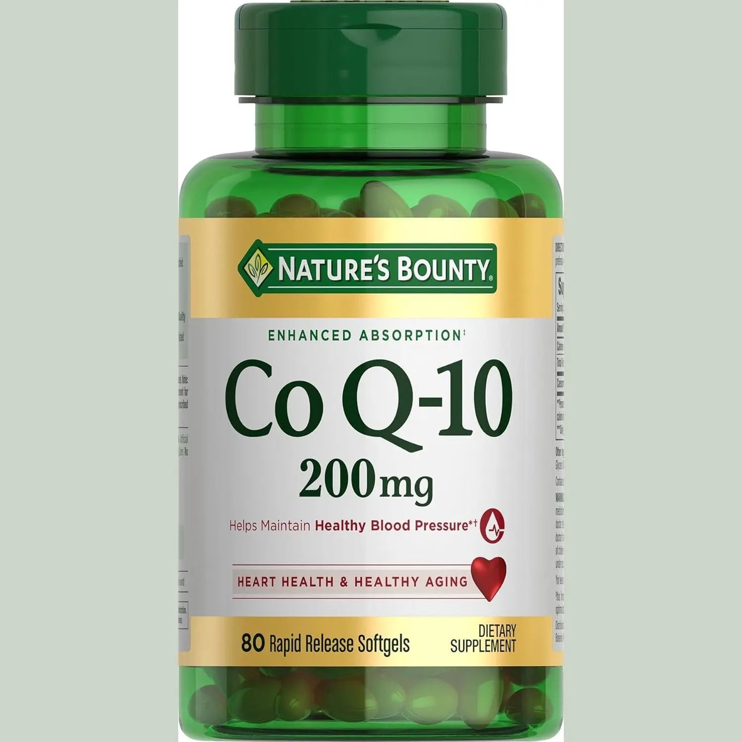 Nature's Bounty Co Q-10 200mg heart health supplement bottle front view