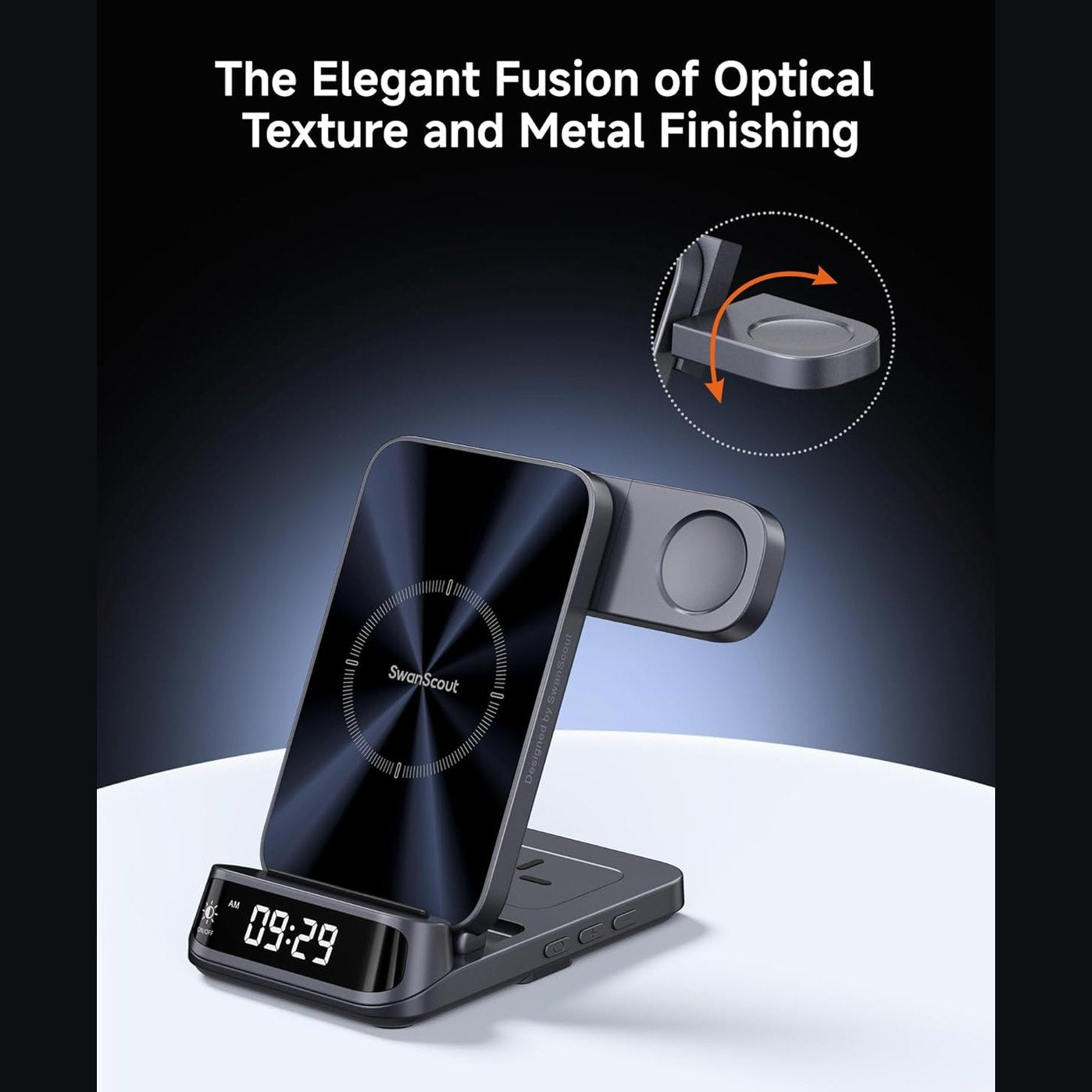 Wireless Charging Station for Samsung, 3 in 1 Wireless Charger for Samsung S25/S24/S23/Z Flip/Z Fold, for Galaxy Watch 8 Classic/8/Ultra/7/FE/6/5, SwanScout 708S (NO Adapter)