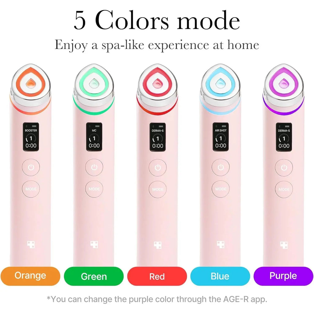 Medicube Age-R Booster Pro Pink | 6-in-1 Real Glass Annealing Device | Glass Skin with Improved Absorption, Shine, Elasticity, Pore Care | LED Skin Care Device | Korean