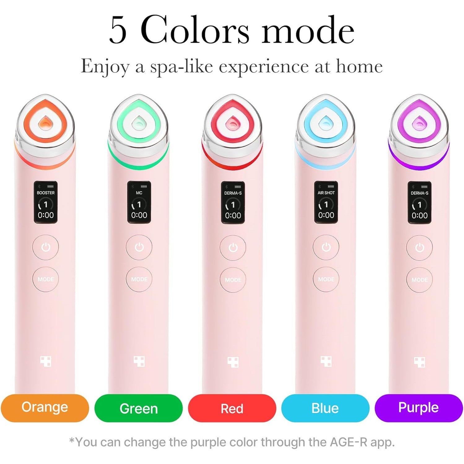 Medicube Age-R Booster Pro Pink | 6-in-1 Real Glass Annealing Device | Glass Skin with Improved Absorption, Shine, Elasticity, Pore Care | LED Skin Care Device | Korean