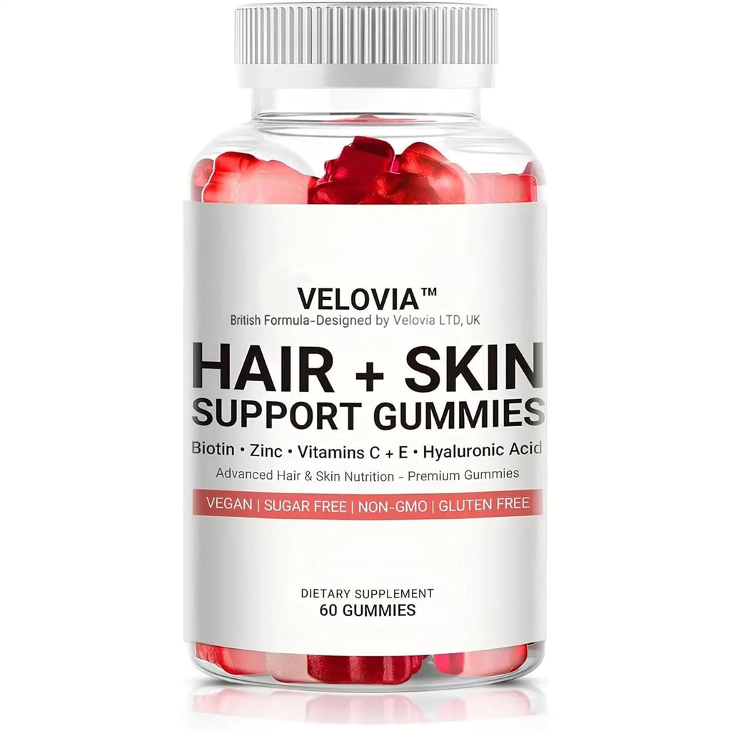 Hair Strength Gummies – Biotin + Zinc + Vitamins C & E – Sugar Free – Supports Stronger, Thicker-Looking Hair – 60 Vegan Gummies (30 Day Supply)