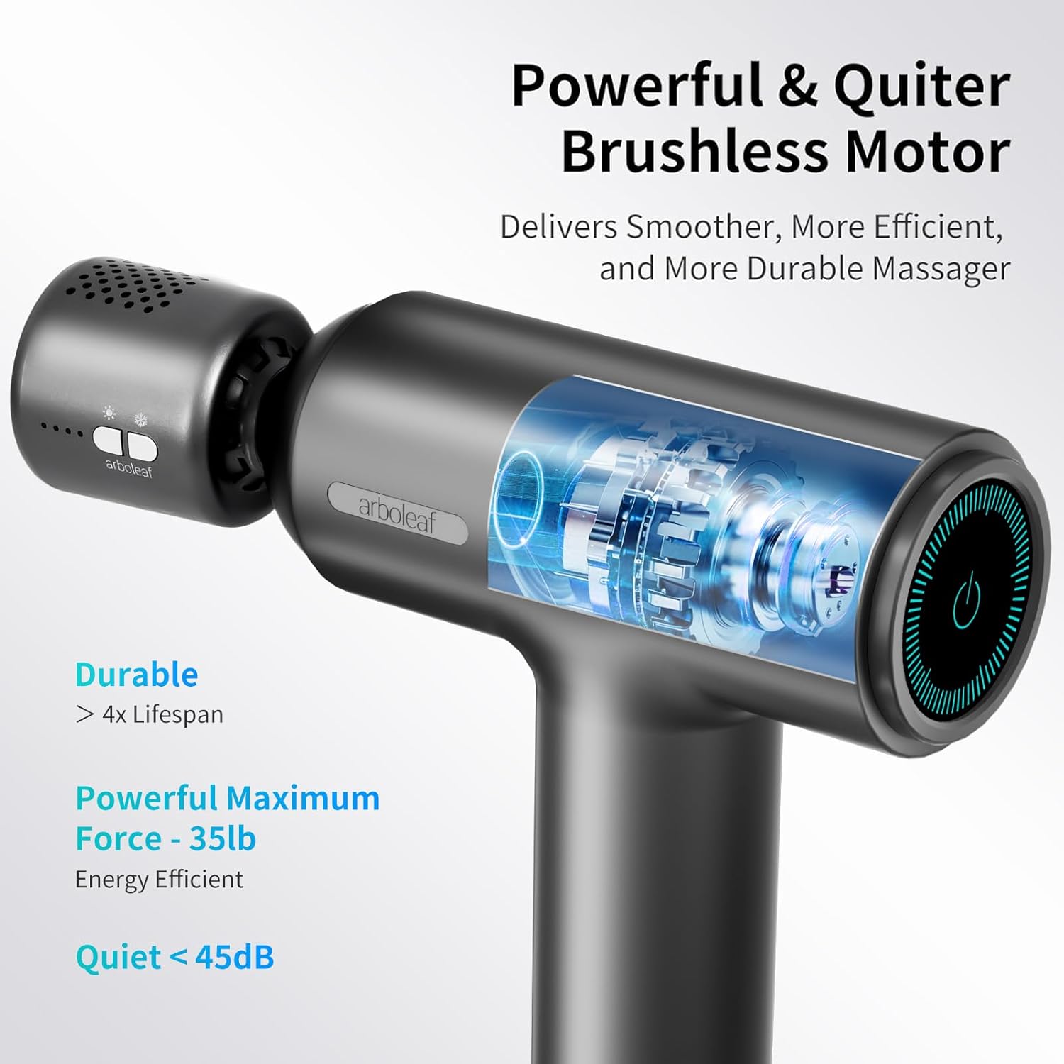 Massage Gun with Heat and Cold, arboleaf 6 Speeds Muscle Massage Gun Deep Tissue with Case