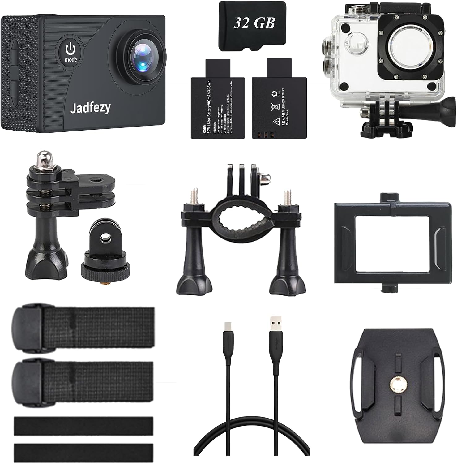 Jadfezy Action Cam FHD 1080P with 32GB Card