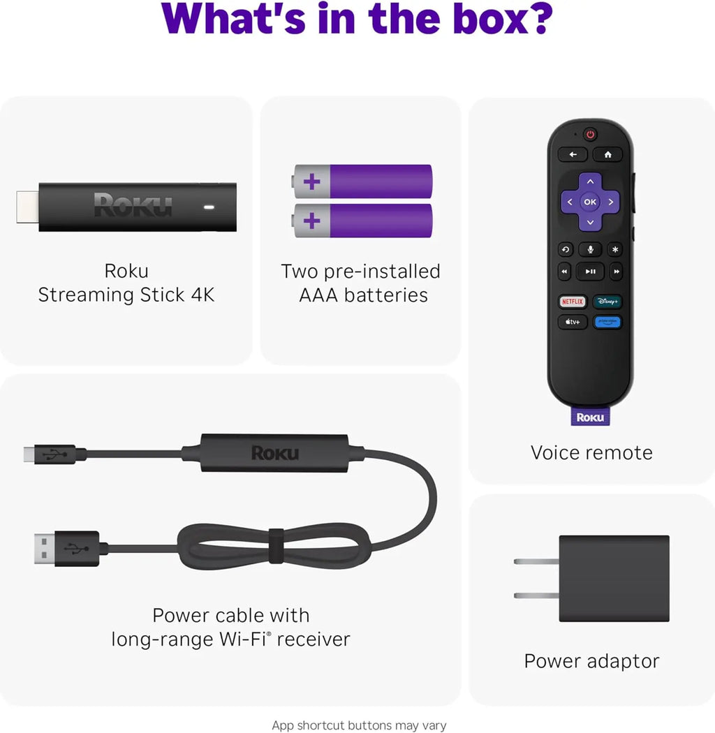 Roku 4K Streaming Stick with Voice Remote and TV Controls