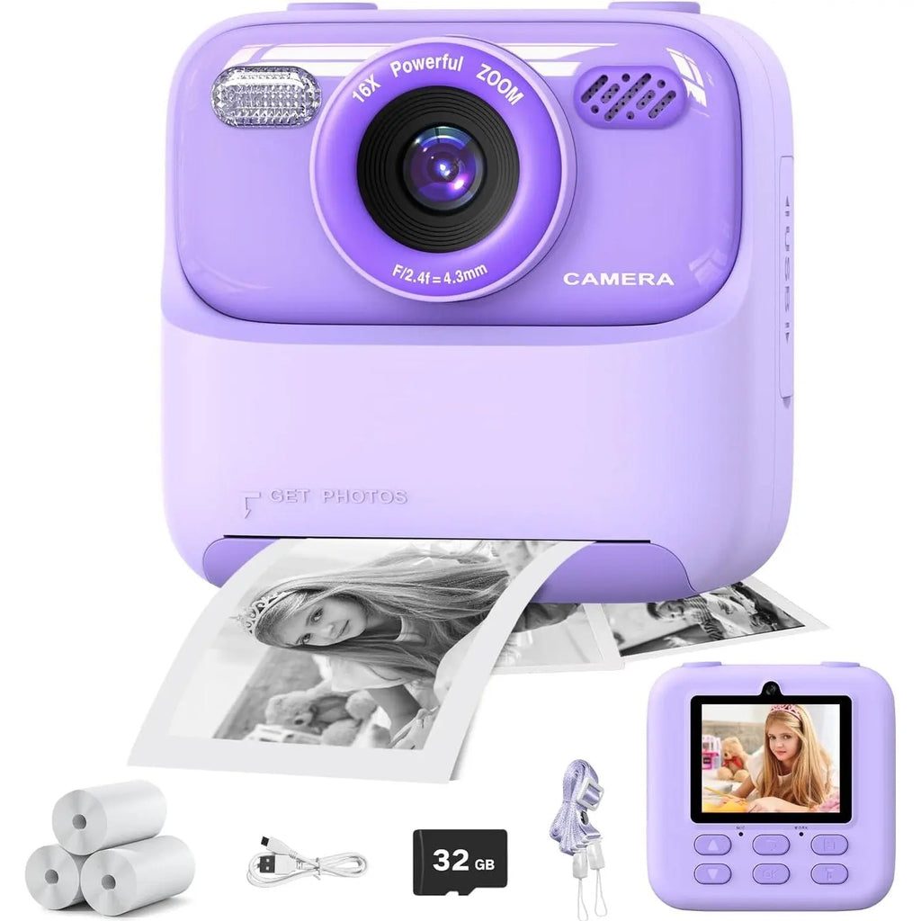 Masterbee Instant Camera, Kids Gift, 3-12 Years, Purple