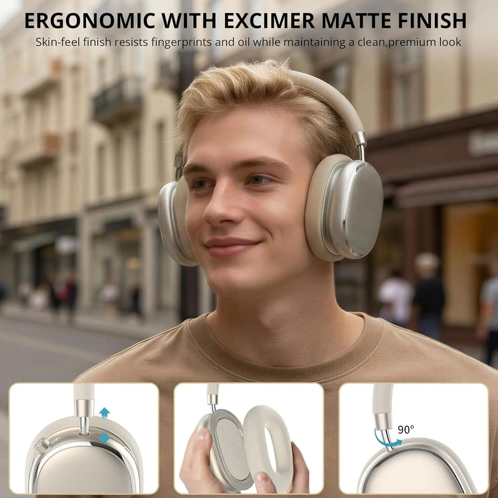 NC95 Hybrid Active Noise Cancelling Headphones with Knob Control, 65H Playtime Over Ear Headphones Wireless Bluetooth 6.0, App Control, Hi-Res Audio, Comfort Fit, Clear Calls for Travel/Workout