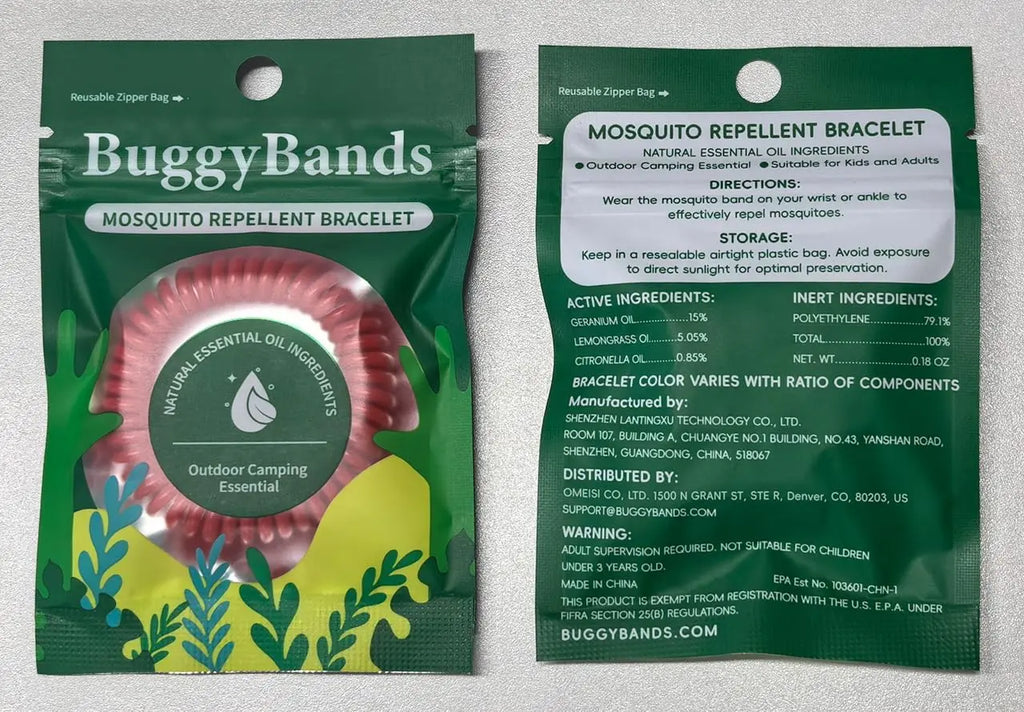 BuggyBands Mosquito Bracelets, 24 Pack Individually Wrapped, DEET Free, Natural and Waterproof Band