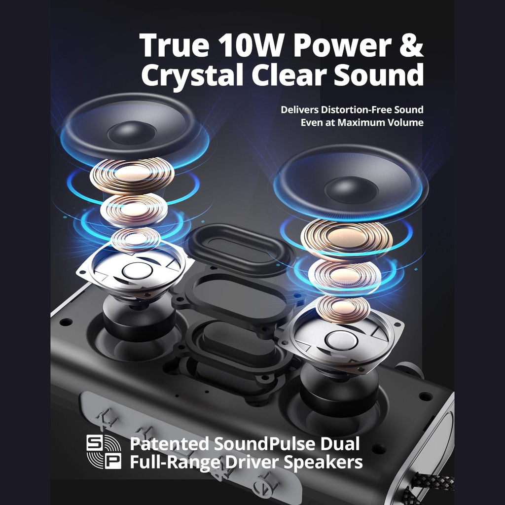 Tronsmart Portable Bluetooth Speaker, Trip Mini Speaker with Bluetooth 5.3, 20H Playtime, AUX, Mic, IPX7 Waterproof Speakers, Wireless Outdoor Speakers for Beach and Bike Travel - Blue