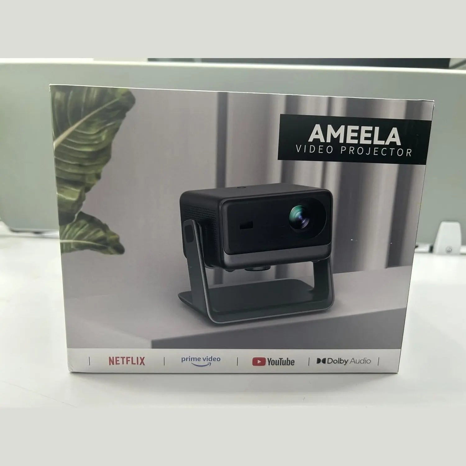 Beamer【Netflix Official and Dolby Audio】 AMEELA 1080P projector with WiFi and Bluetooth, 30000 lumens autofocus/trapezoidal correction, more than 100,000 applications and support 4K projector, video
