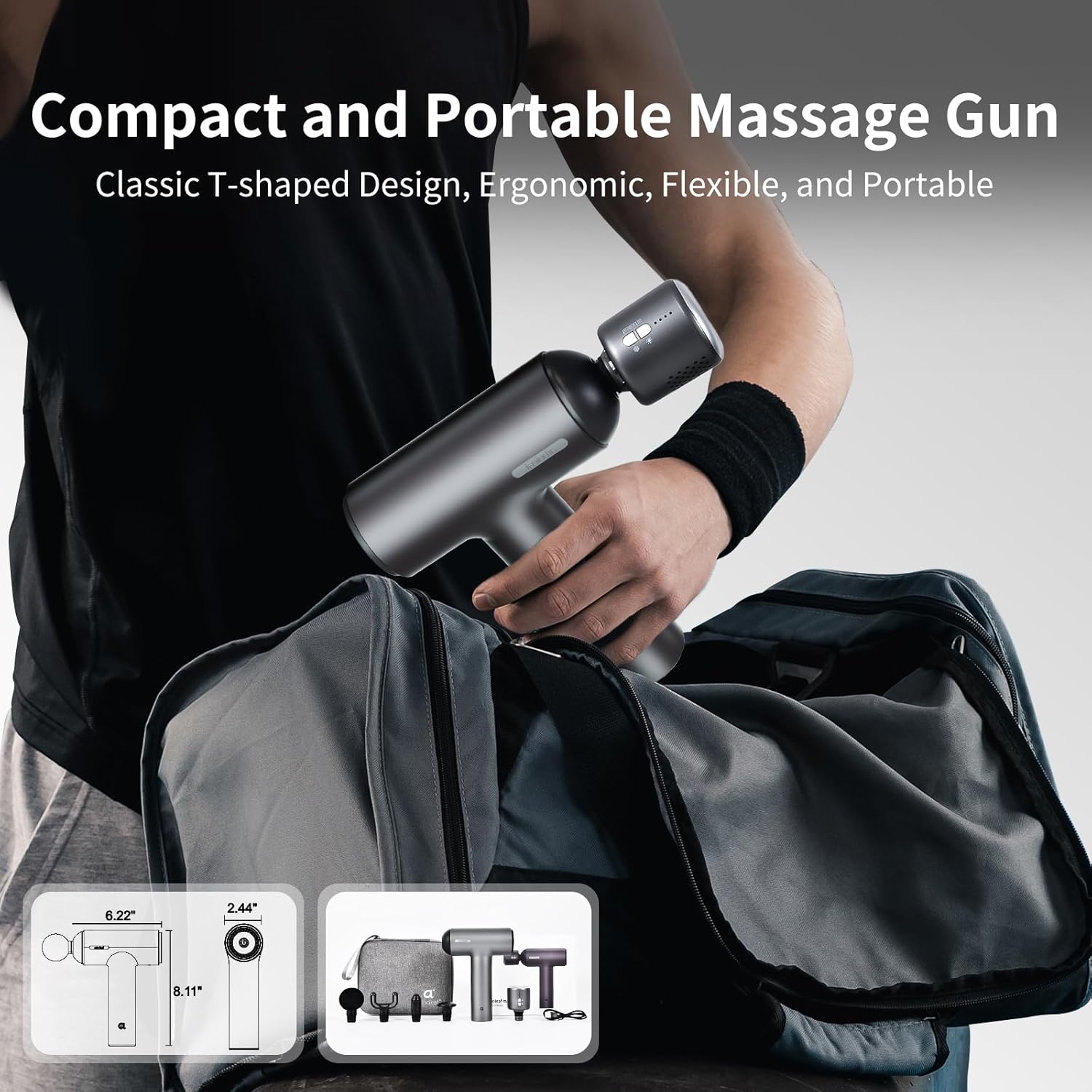 Massage Gun with Heat and Cold, arboleaf 6 Speeds Muscle Massage Gun Deep Tissue with Case