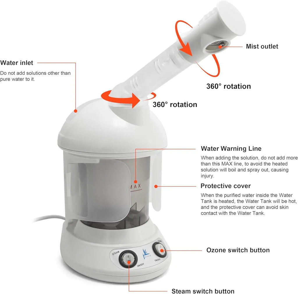 Facial Steamer Facial Care Tools Face Sprayer Aromatherapy Ion Skin Moisturizing Device Humidifier Elitzia ETKD2328