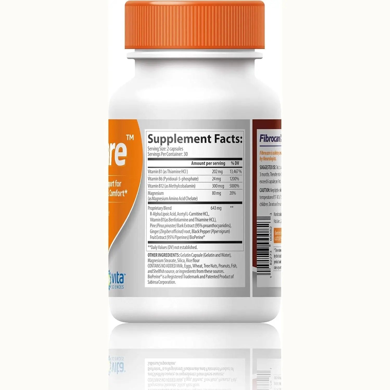 Vita Sciences FibroCare Fibromyalgia Supplement for Fast Repair Nerve Health. Natural R-ALA Form 40x Strength with Vitamins and Antioxidants to Renew and Revitalize Feet, Hands, Legs, and Toes. 60 Ct.