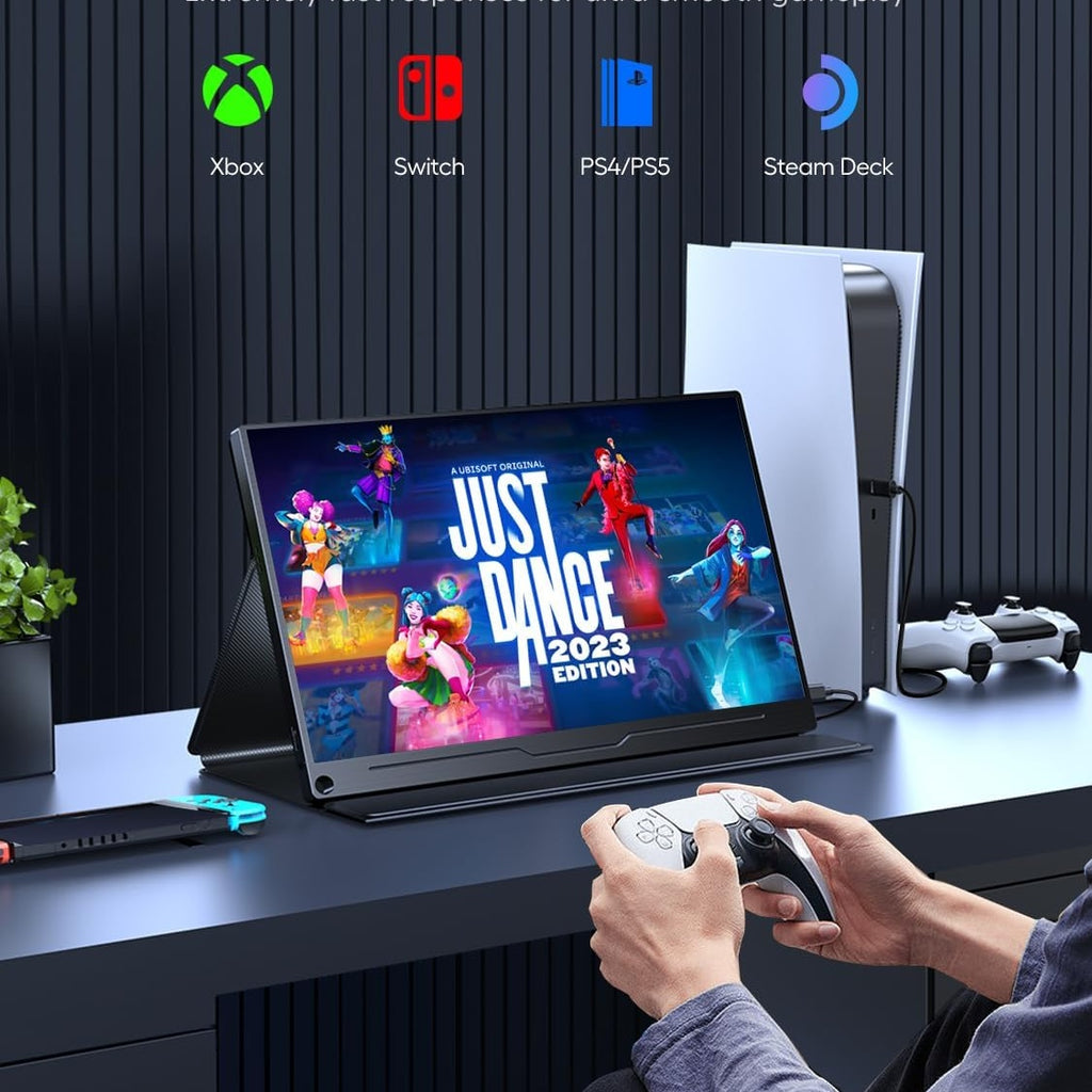 UPERFECT 18.5 Inch 120Hz Portable Screen with Matte IPS Display Full HD 1920 x 1080 USB C Mini HDMI for Laptop PC Switch PS4/5 Xbo Raspb Pi, Metal Case, Mobile Monitor VESA Mount