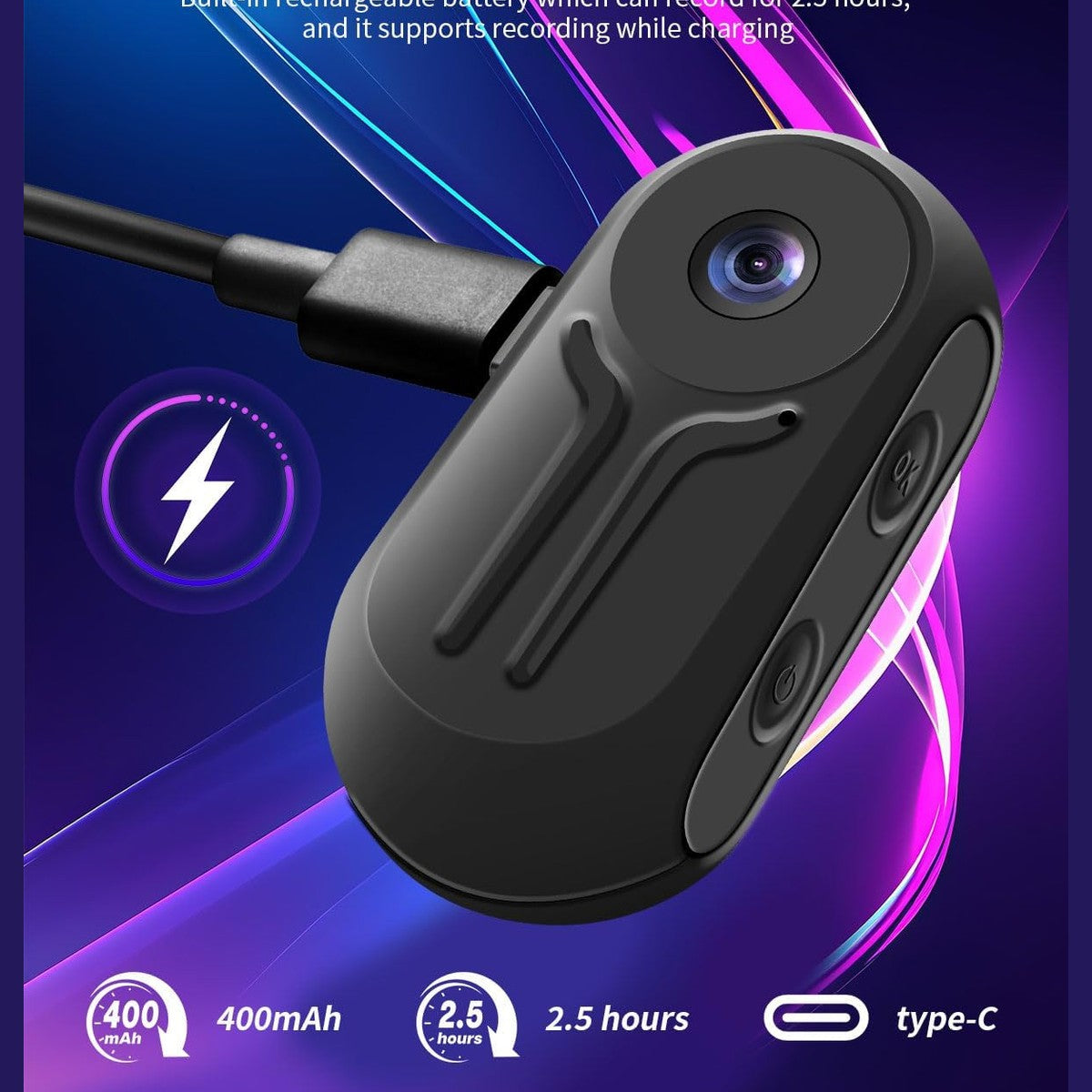 Nisanuki Mini Action Cam, 120° Action Camera Sports Camera with Screen, 1080P HD Body Cam Magnetic Camera with Night Vision Camcorder for Motorcycle Helmet Bike Inch Vlog