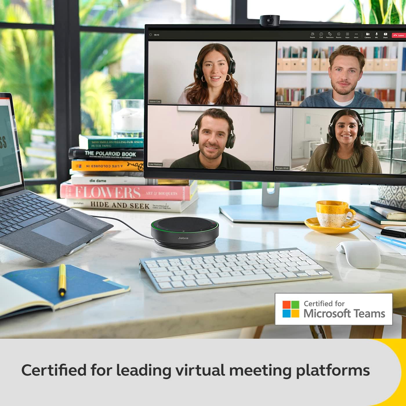 Jabra Speak2 75 Wireless Bluetooth Speakerphone – Portable Conference Speaker with 4 Noise-Cancelling Mics, 65mm Full-Range Speakers & Super-Wideband Audio - Certified Microsoft Teams Speaker – Black