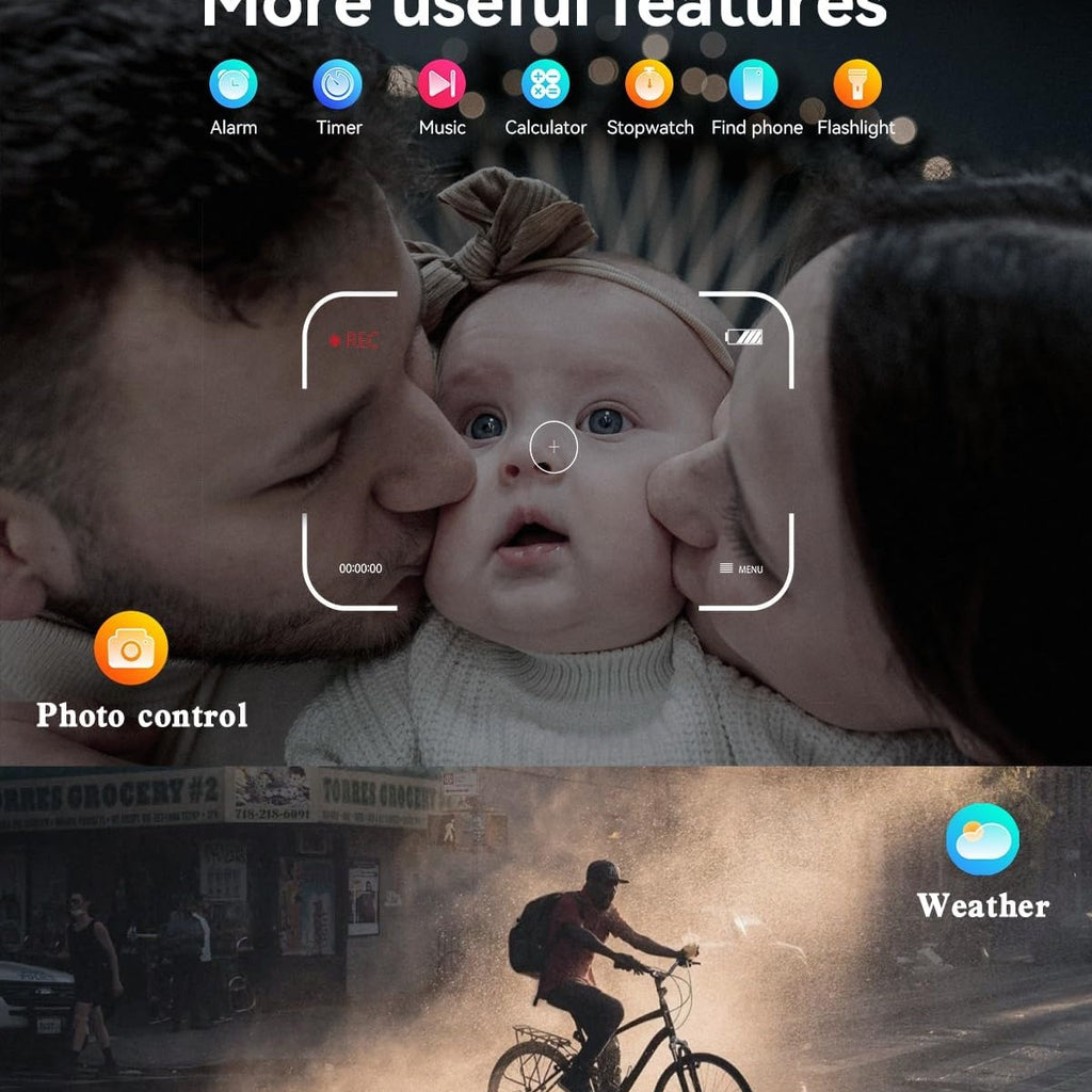 Smart Watch (Answer/Make Call), 2.1" Curved AMOLED Screen Smartwatch for Men Women, 100+ Sport Modes Fitness Tracker, Heart Rate Sleep SpO2 Monitor, IP68 Activity Trackers, Android and iOS Compatible