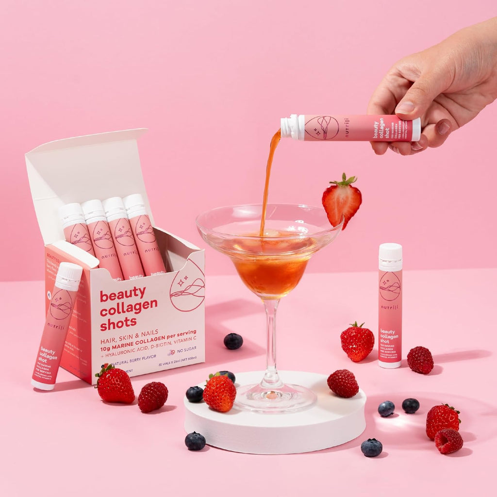 Nutrili Marine Collagen Shots (20) | Hair, Skin & Nails | 10g Marine Collagen, Hyaluronic Acid, Biotin & Vitamin C