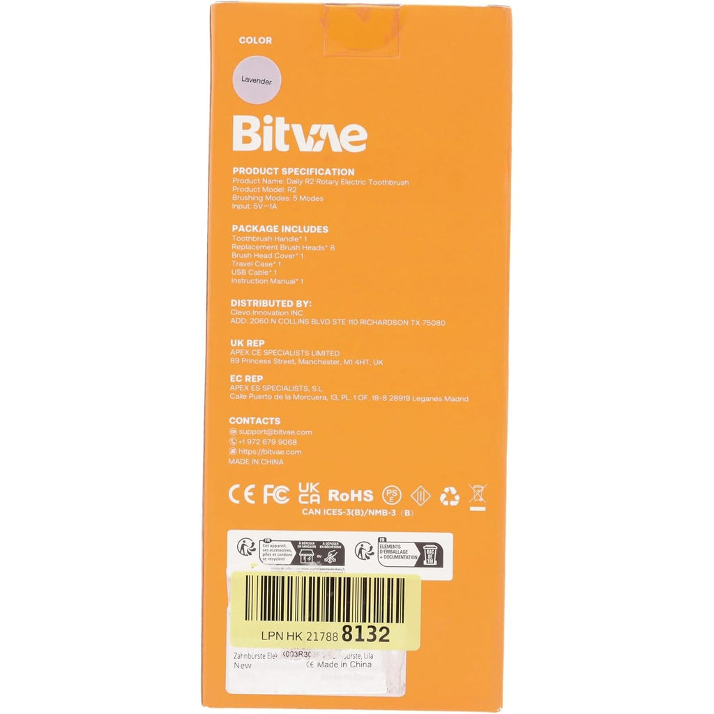 Bitvae R2 Rotating Electric Toothbrush for Adults with 8 Brush Heads, Travel Case, 5 Modes Rechargeable Power Toothbrush with Pressure Sensor, 3 Hours Fast Charge for 30 Days, Pink