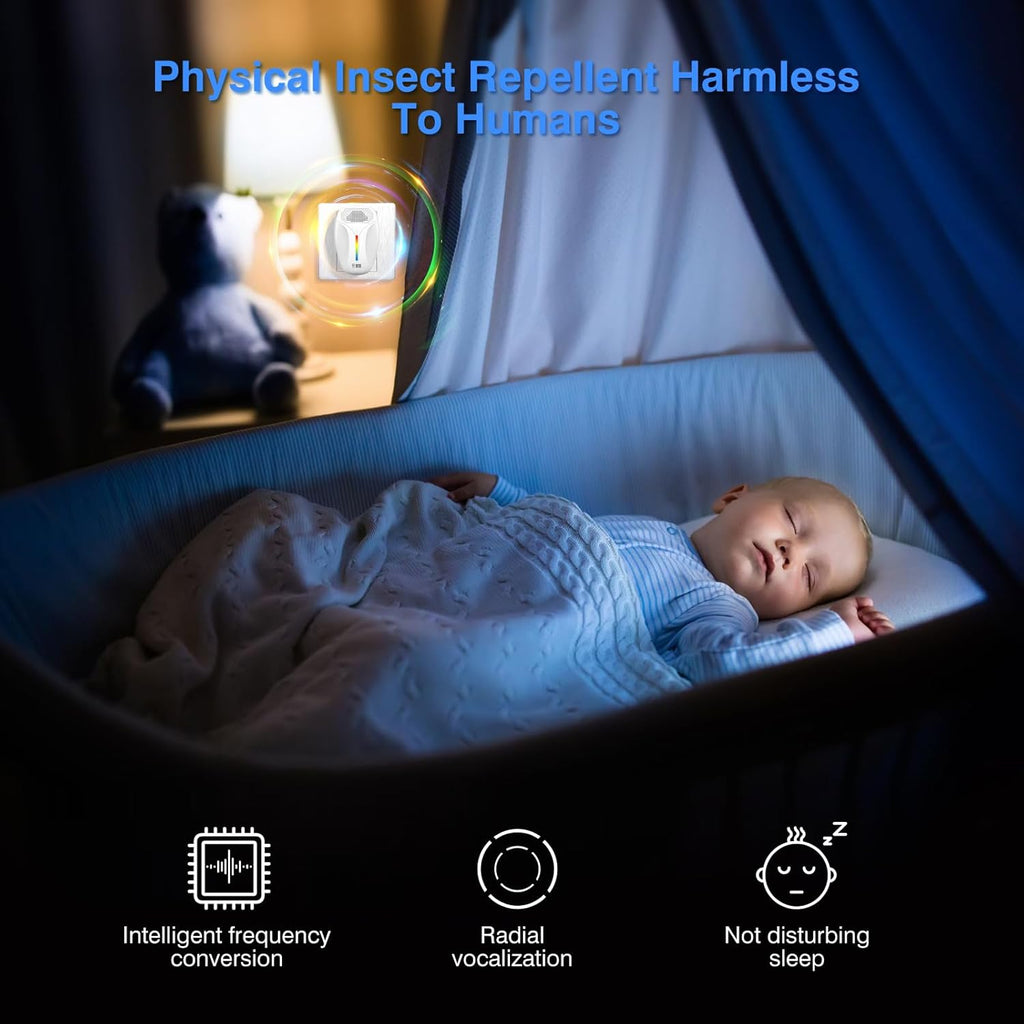 Haycone Ultrasonic Pest Repeller, Indoor Ultrasonic Repellent for Cockroaches, Rodents, Mice, Insects, Mosquitoes, Spiders, Ants, Electronic Plug in Pest Control, Switching 3