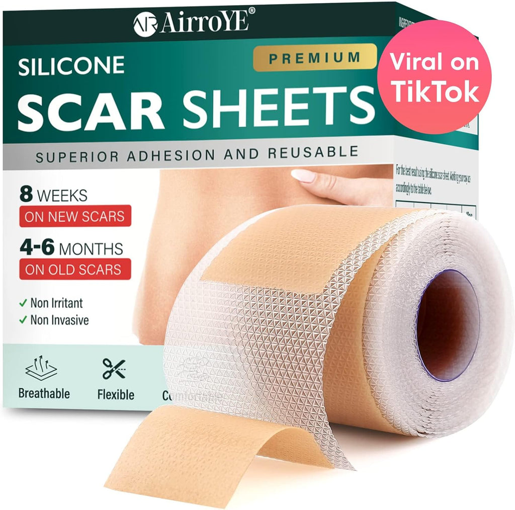 Silicone Scar Sheets, Silicone Scar Tape (1.6"x 120" Roll-3M), Reusable and Effective Scar Removal Sheets, Silicone Scar Removal Sheets for Surgical Scars, Healing Keloid, C-Section, Tummy Tuck