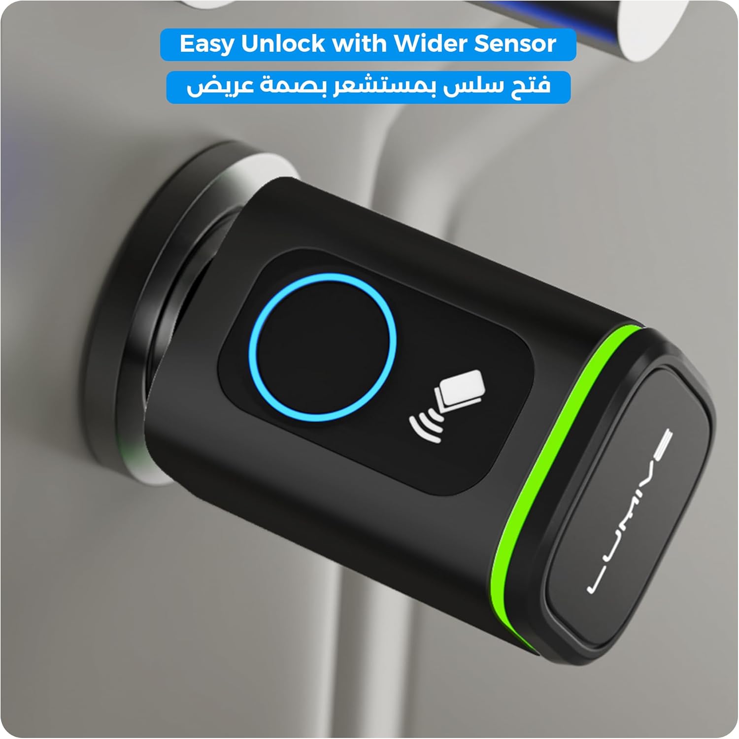 Lumive Smart Door Lock, Fingerprint Door Lock, Bluetooth App Unlock,2 Keys,2 RFID Cards,Fixed Cylinder, Black [Battery Included] (60mm Smart Cylinder)