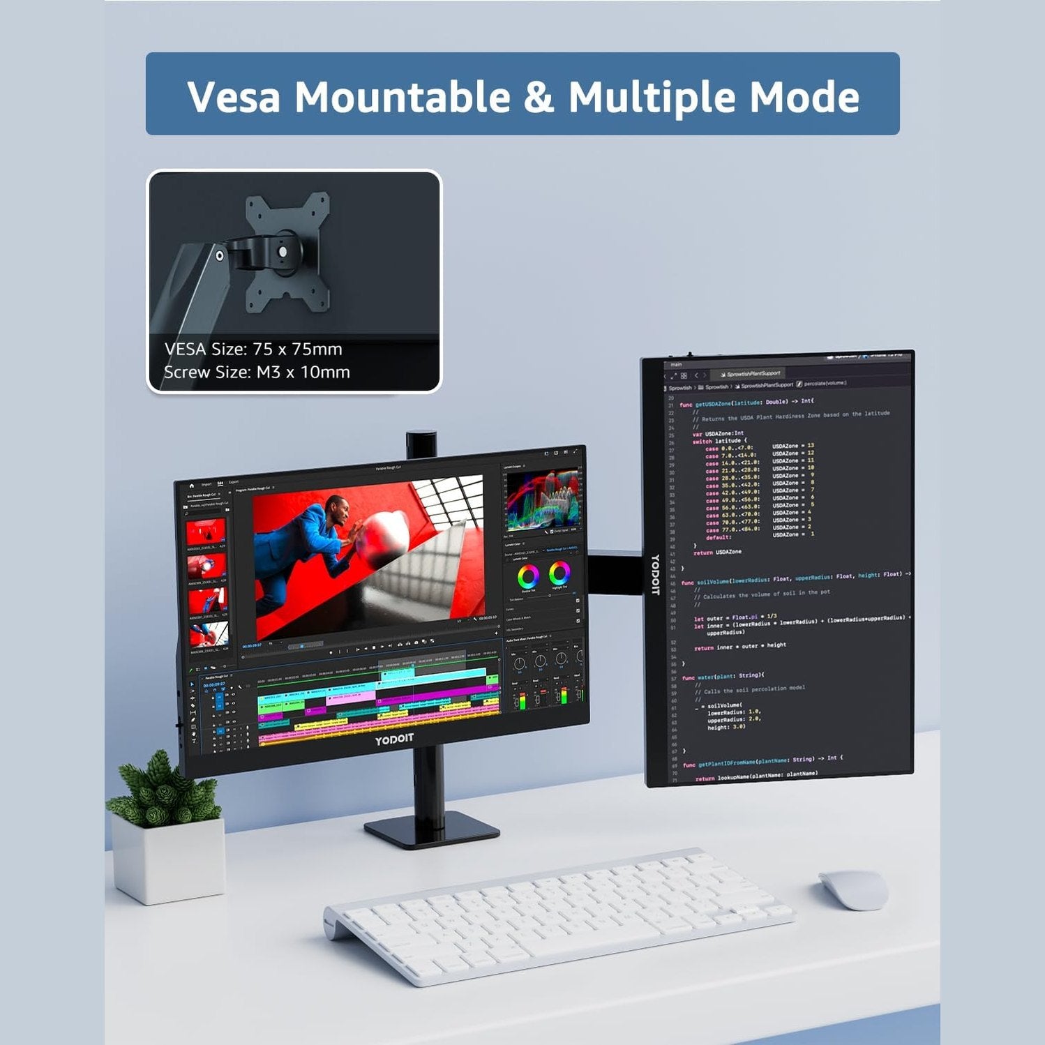 Yodoit Portable Monitor for Laptop 1920×1080 15.6" FHD Travel Monitor Screen IPS Display with USB Type C Port and Built-in Speakers with Cover Monitor Compatible with PC, MacBook, Xbox (Black)