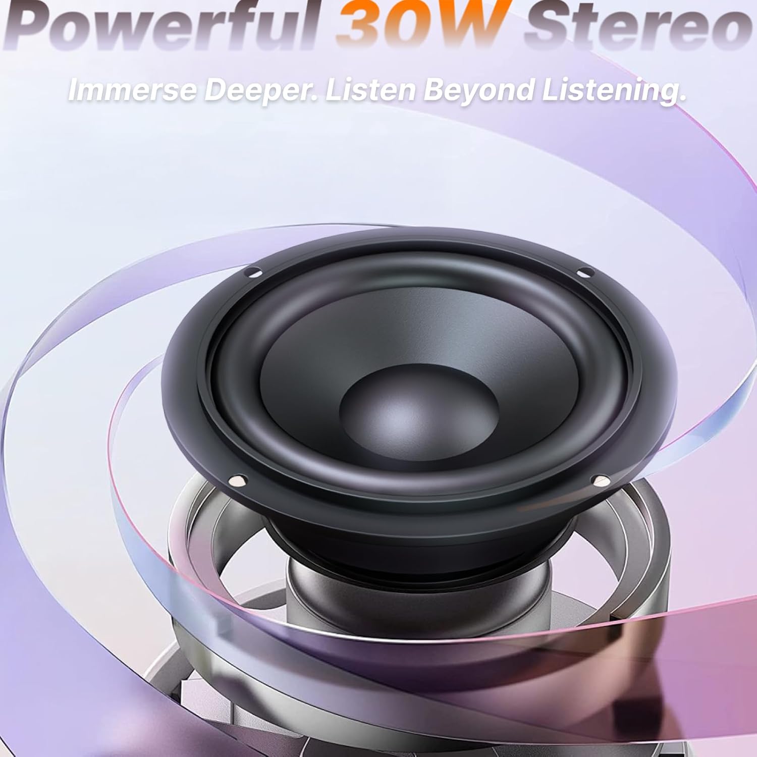 VidaTeco Bluetooth Speaker Powerful 30W Portable Speaker: IPX7 Waterproof Bluetooth Wireless 5.3 TWS Pairing 30H Battery Life,Support FM, AUX, TF,RGB Light (C57 Black)