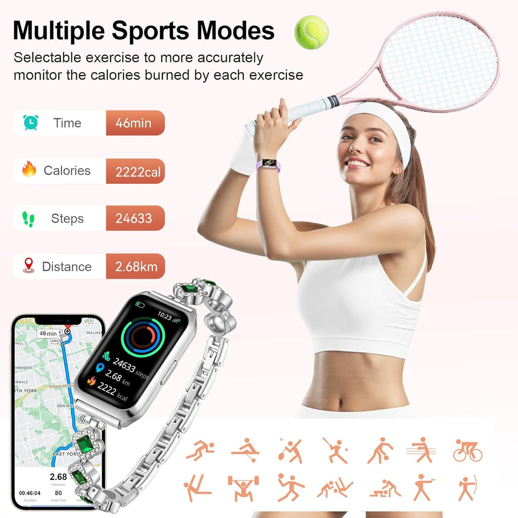 Homailida Smartwatch for Women with Make/Answer Calls, 1.47" HD Display Waterproof Fitness Smart Watch with Heart Rate Sleep Monitor Sports Modes Activity Tracker for iOS Android