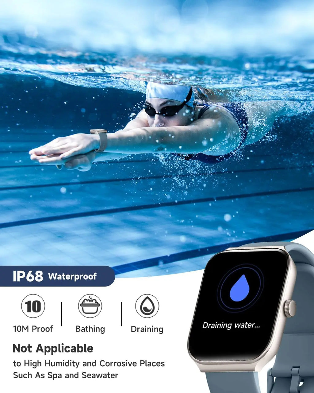 TOOBUR Smart Watch for Women Alexa Built-in, 1.95" Fitness Watch with Answer/Make Calls, IP68 Waterproof/Heart Rate/Sleep Watch/100 Sport Modes, Smartwatch Compatible Android iOS