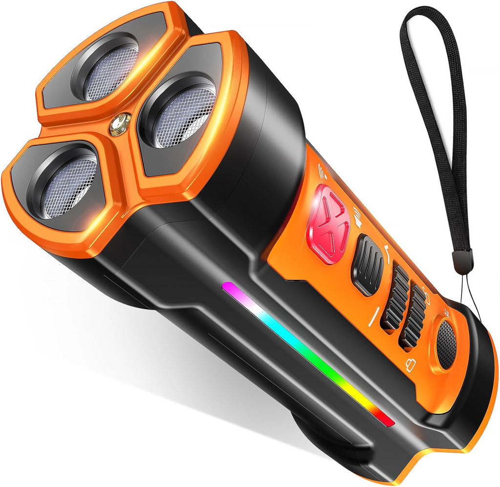 AICHOICY Dog Barking Deterrent Device with 3 Sound Wave Emitters, 50ft Range, Professional Training Tool, Bark Stop (ORANGE)