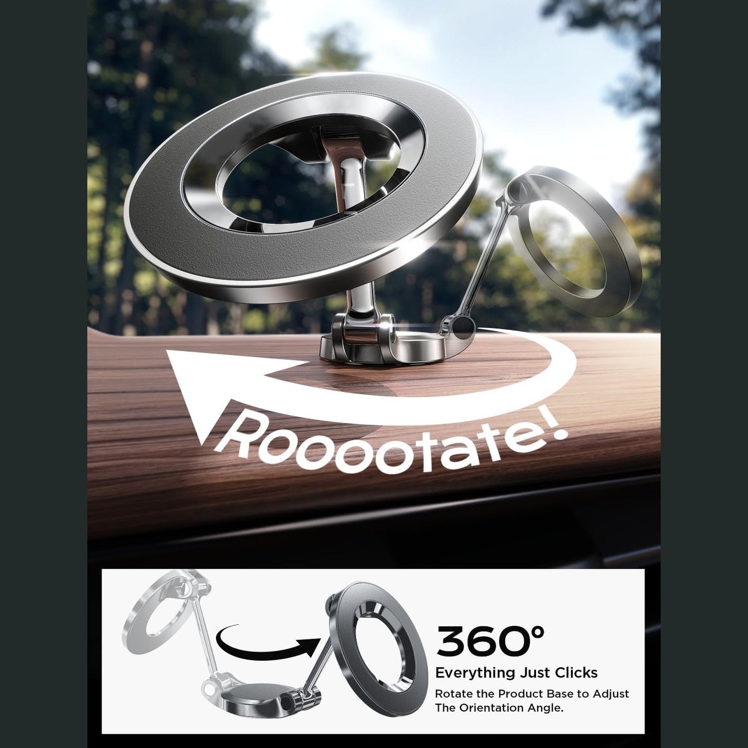 LISEN Ultra Magnetic Car Phone Holder, for MagSafe Car Mount, Car Accessories Gifts for Men, MagSafe Car Stocking Stuffers Magnet Holder Women, Fit for iPhone 16, 15, 14, 13, Series and MagSafe Case