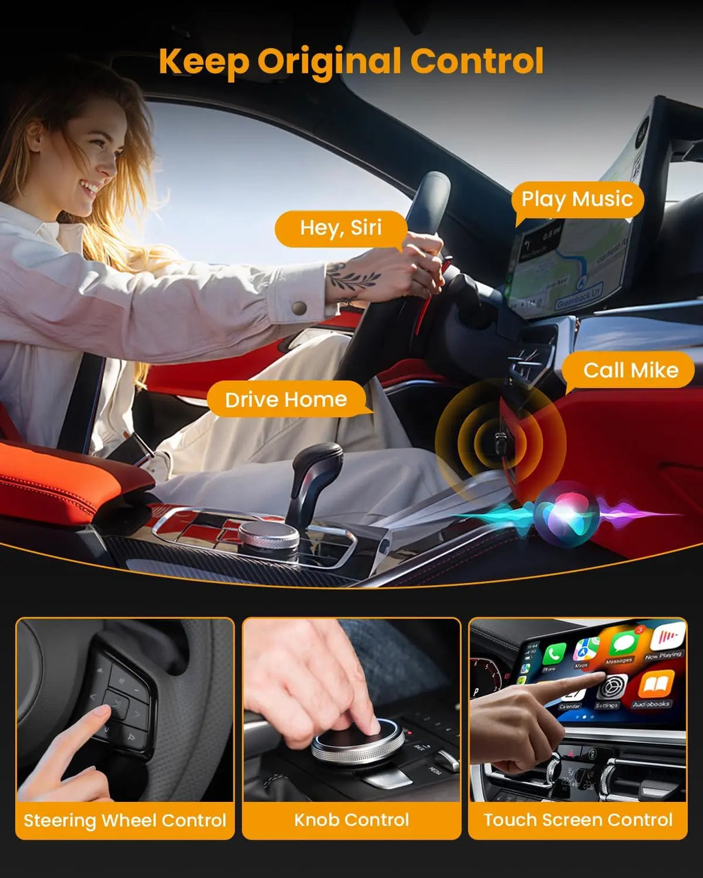 Wireless CarPlay Adapter for Iphone & Android - Converts Wired to Carplay Wireless Adapter, Mini USB Apple Car Play, Plug and Play, Fast Stable Connection, Dongle for Car Stereo