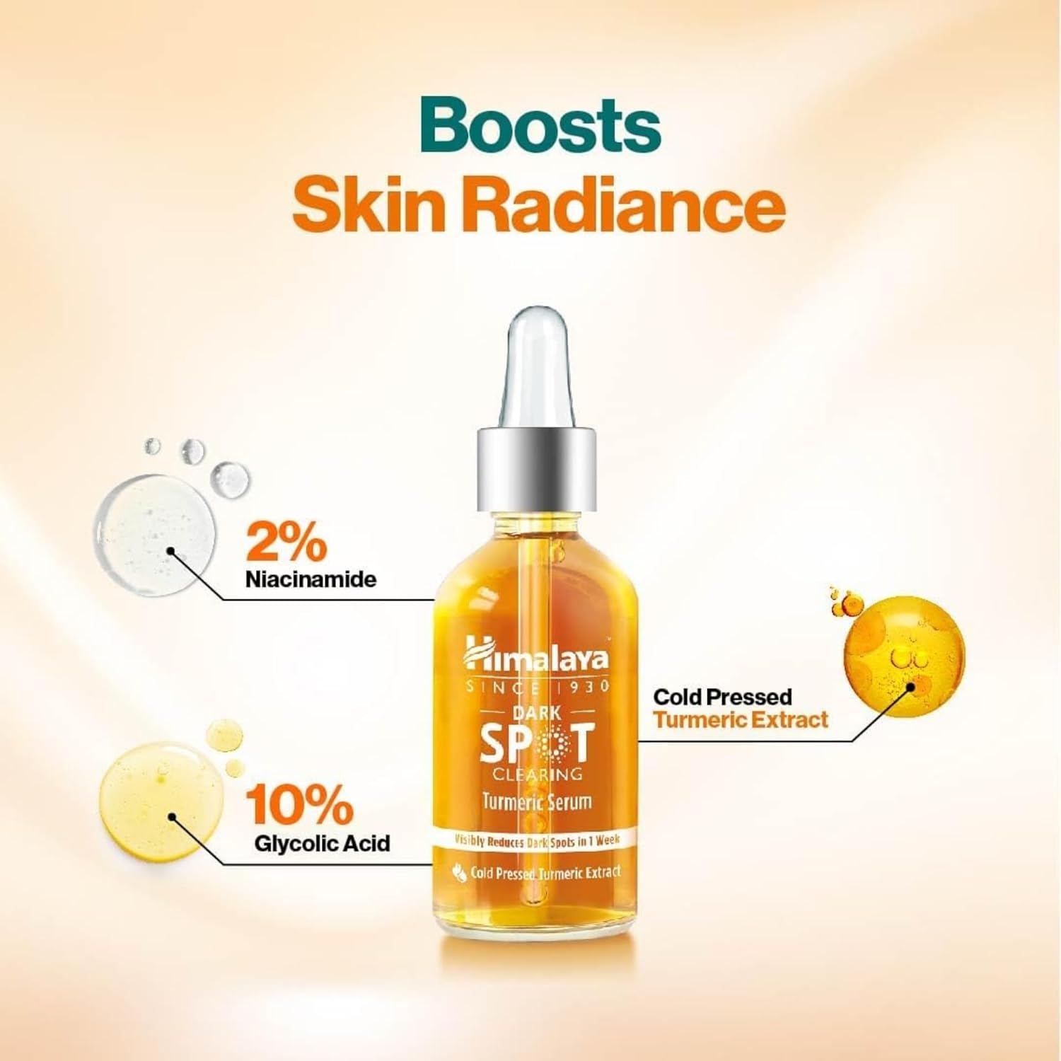 Himalaya Since 1930 Himalaya Dark Spot Clearing Turmeric Serum | Visibly Reduces Dark Spots in 1 Week 30ml