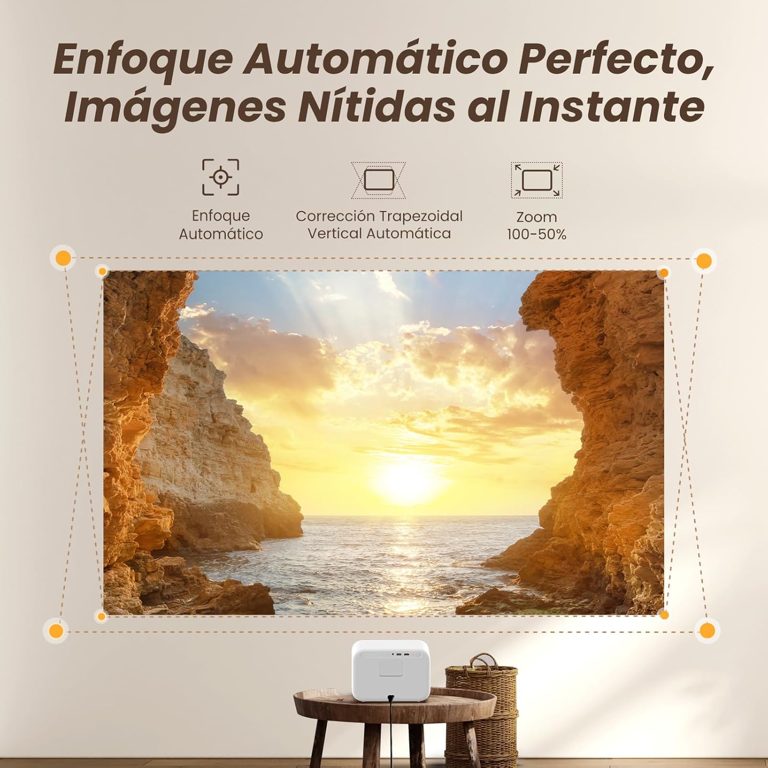 [Sound by JBL & 700 ANSI] Yaber 1080p FHD Video Projector WiFi 6 Bluetooth Mini Projector [Auto Focus Fluid], Portable Outdoor Video Projector, Overhead Projector for iPhone/HDMI/USB/PS5 – White