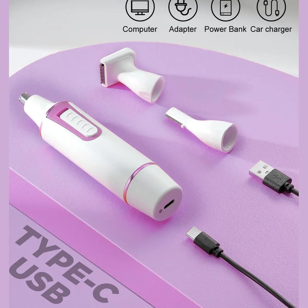 AREYZIN Painless Nose Hair Trimmer for Women 2024 Upgrade Nose Trimmer Ladies Nose Hair Trimmer Dual Edge Blades with IPX7 Waterproof,Powerful Motor,Easy Cleansing,White