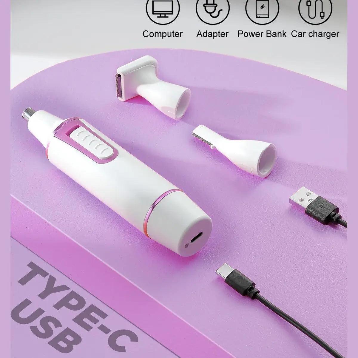 AREYZIN Painless Nose Hair Trimmer for Women 2024 Upgrade Nose Trimmer Ladies Nose Hair Trimmer Dual Edge Blades with IPX7 Waterproof,Powerful Motor,Easy Cleansing,White