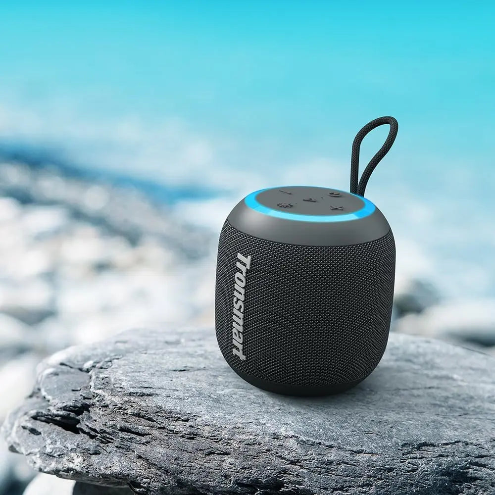 Tronsmart Bluetooth Speaker T7 Mini 15W, Portable Wireless Speaker with LED Lights Stereo Sound IPX7, AUX, Micro SD, TF Card