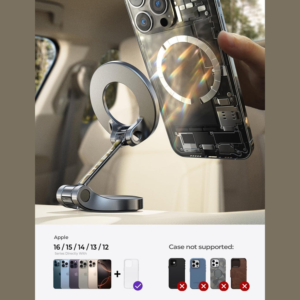 LISEN Ultra Magnetic Car Phone Holder, for MagSafe Car Mount, Car Accessories Gifts for Men, MagSafe Car Stocking Stuffers Magnet Holder Women, Fit for iPhone 16, 15, 14, 13, Series and MagSafe Case