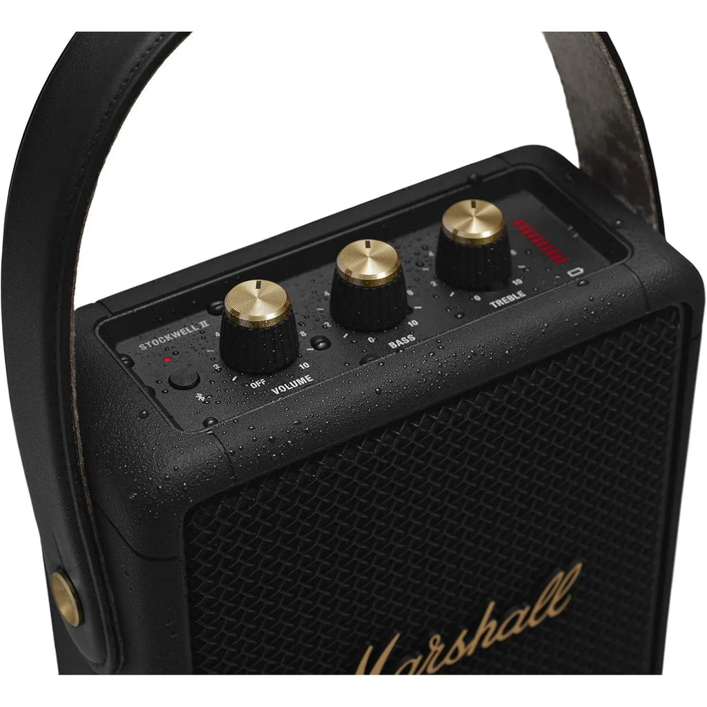 Marshall STOCKWELL II Portable Bluetooth Speaker with 20+ Hours of Playtime — Black & Brass (2 Year Warranty)