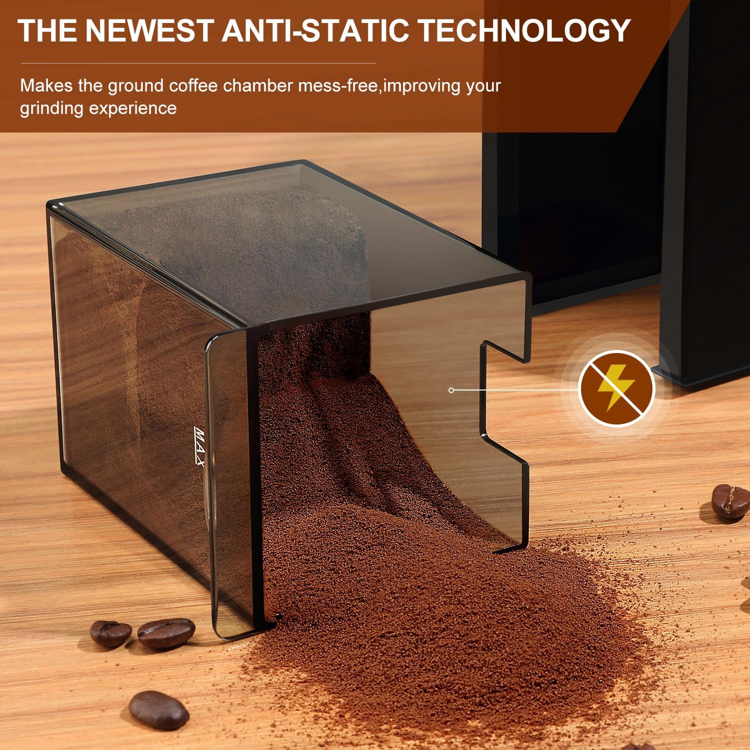 Electric Coffee Grinder,Adjustable Coffee Grinder with 28 Precise Grinding Positions for French Press, Drip Coffee and Espresso,12 Cups,Black